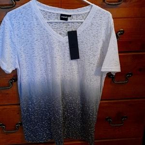 Mono B v neck white and black top, NWT